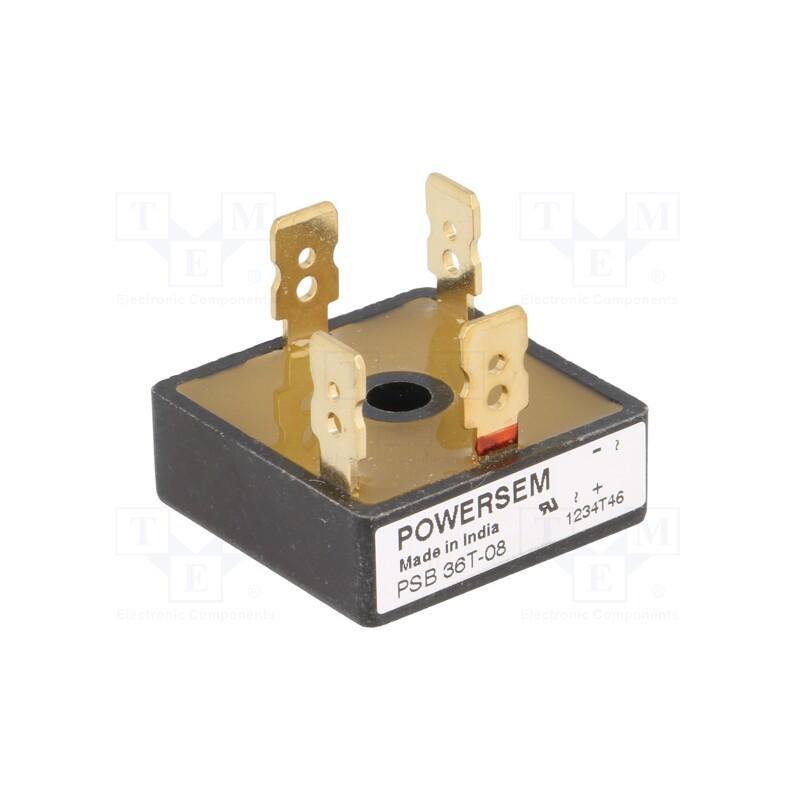 1 pcs x POWERSEM - PSB 36T/08 - Bridge rectifier: single-phase, Urmax: 800V, If: 30A, Ifsm: 500A