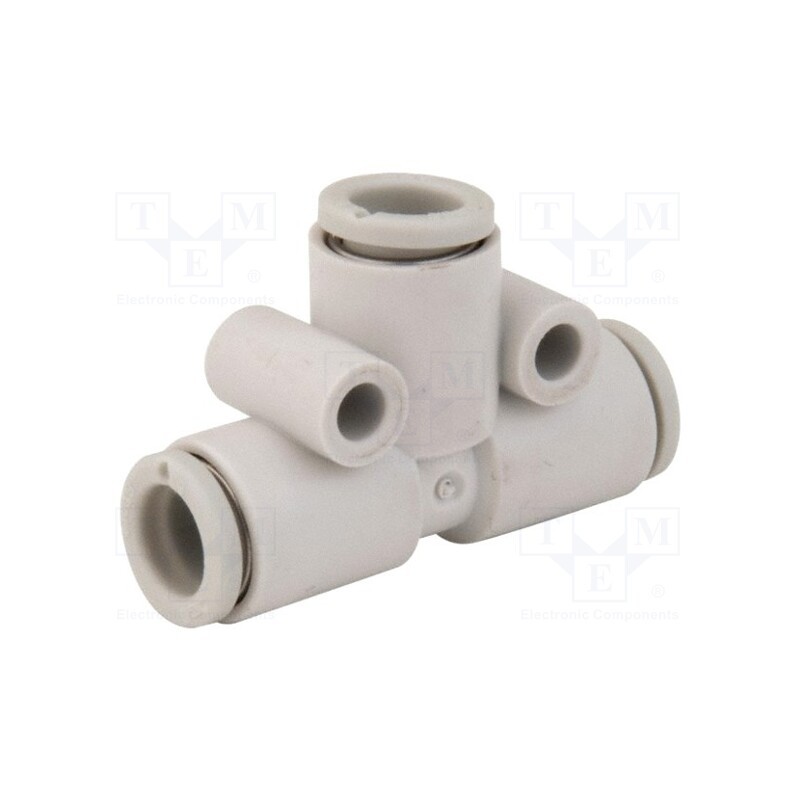 1 pcs x SMC-KQ2T04-06A - Tee fitting, reductive,plug-in, -1÷10bar, polypropylene, Øin: 4mm