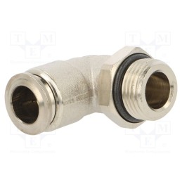 1 pcs x AIGNEP-57116 10-3/8 - Push-in fitting, angled, -0.99÷20bar, nickel plated brass