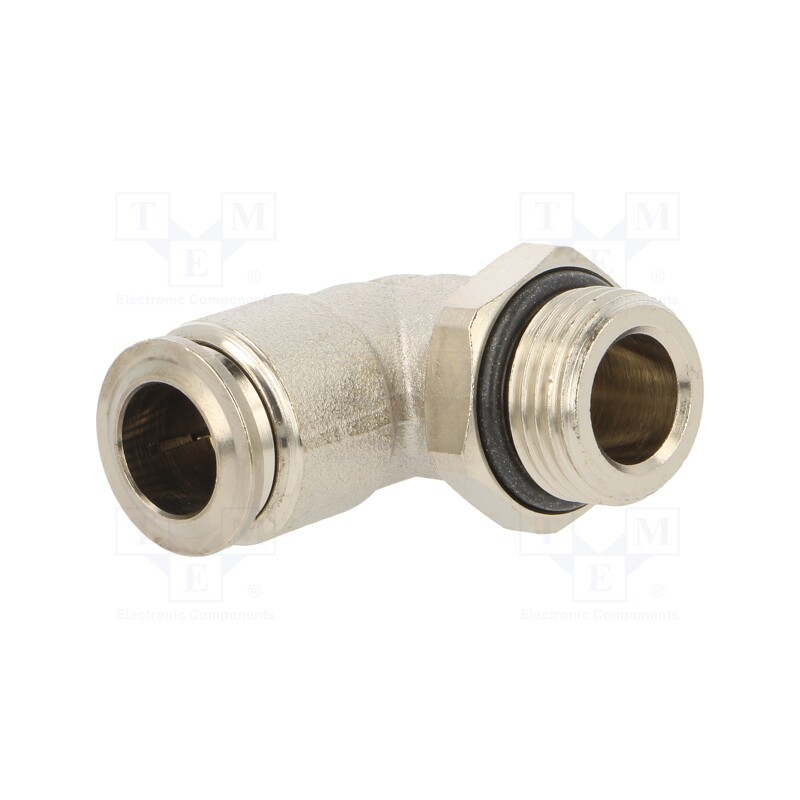 1 pcs x AIGNEP-57116 10-3/8 - Push-in fitting, angled, -0.99÷20bar, nickel plated brass