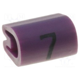200 pcs x TE Connectivity - 5811707 - Markers, Marking: 7, 2÷3.2mm, PVC, violet, -45÷70°C, leaded