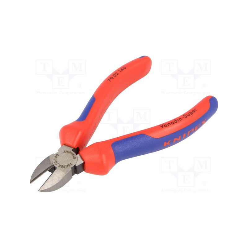 1 pcs x KNIPEX - 70 02 140 - Pliers, side,cutting, ergonomic two-component handles, 140mm