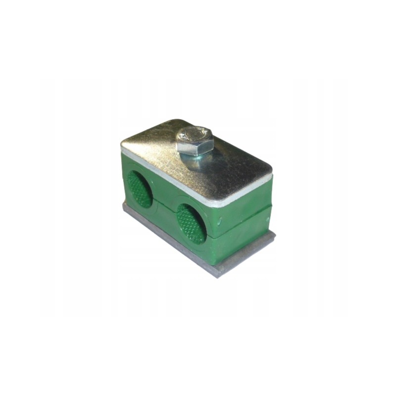 Double clamp fi 2x15mm for mounting the hydraulic pipe