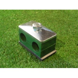 Double clamp fi 2x15mm for mounting the hydraulic pipe