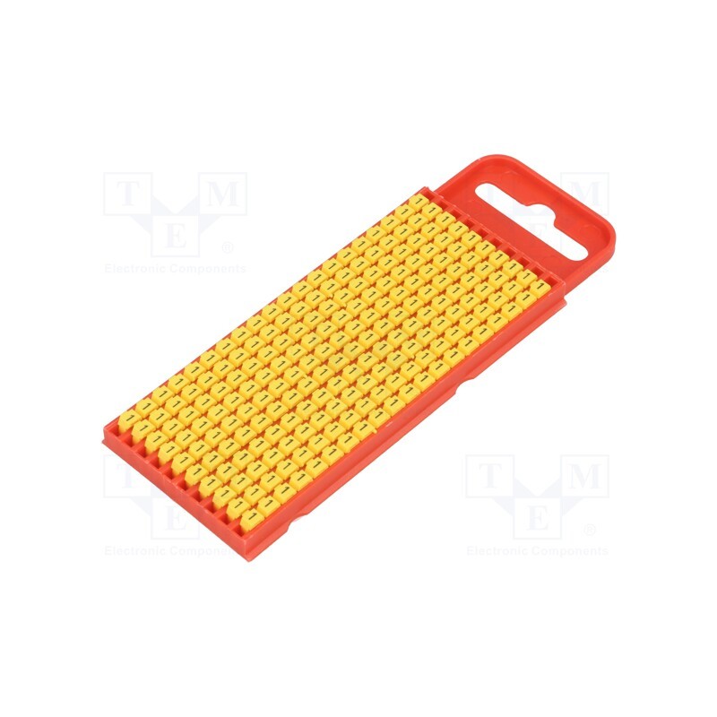 200 pcs x HELLERMANNTYTON - 561-01614 - Markers, Marking: 1, 2÷2.8mm, polyamide, yellow, -40÷85°C, push-in