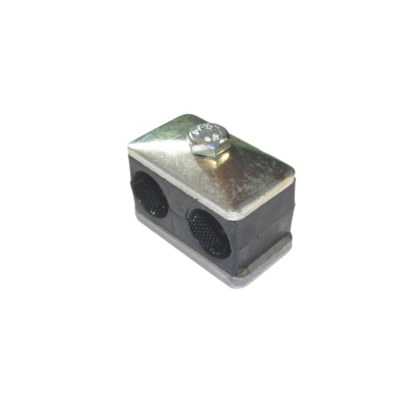 Double clamp fi 2x18mm for mounting the hydraulic pipe