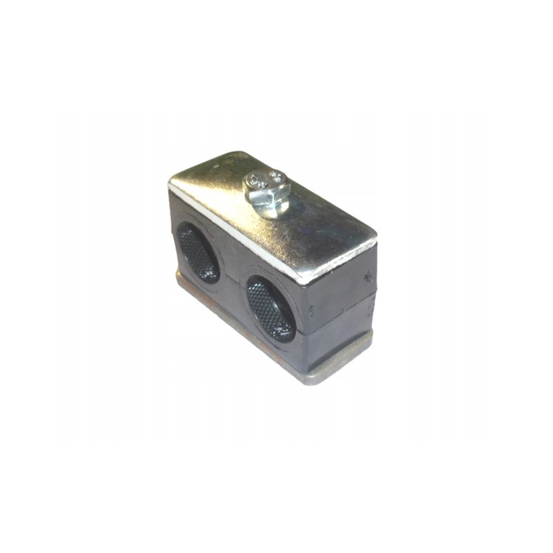 Double clamp fi 2x22mm for mounting the hydraulic pipe