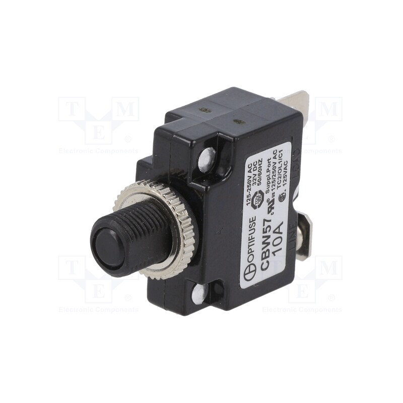 1 pcs x OPTIFUSE - CBW57-EL4-10A - Fuse: thermal, 10A, Imax: 1kA, 125V,250V, 32VDC,50VDC