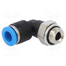 1 pcs x FESTO-186117 - Push-in fitting, angled 90°, -0.95÷6bar, Gasket: NBR rubber, QS