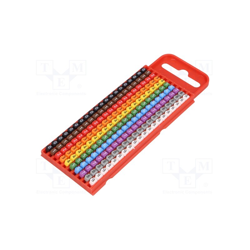 200 pcs x HELLERMANNTYTON - 561-01100 - Markers, Marking: 0, 1, 2, 3, 4, 5, 6, 7, 8, 9, 2÷2.8mm, push-in