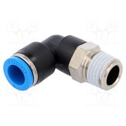 1 pcs x FESTO-153049 - Push-in fitting, angled 90°, -0.95÷6bar, Gasket: NBR rubber, QS