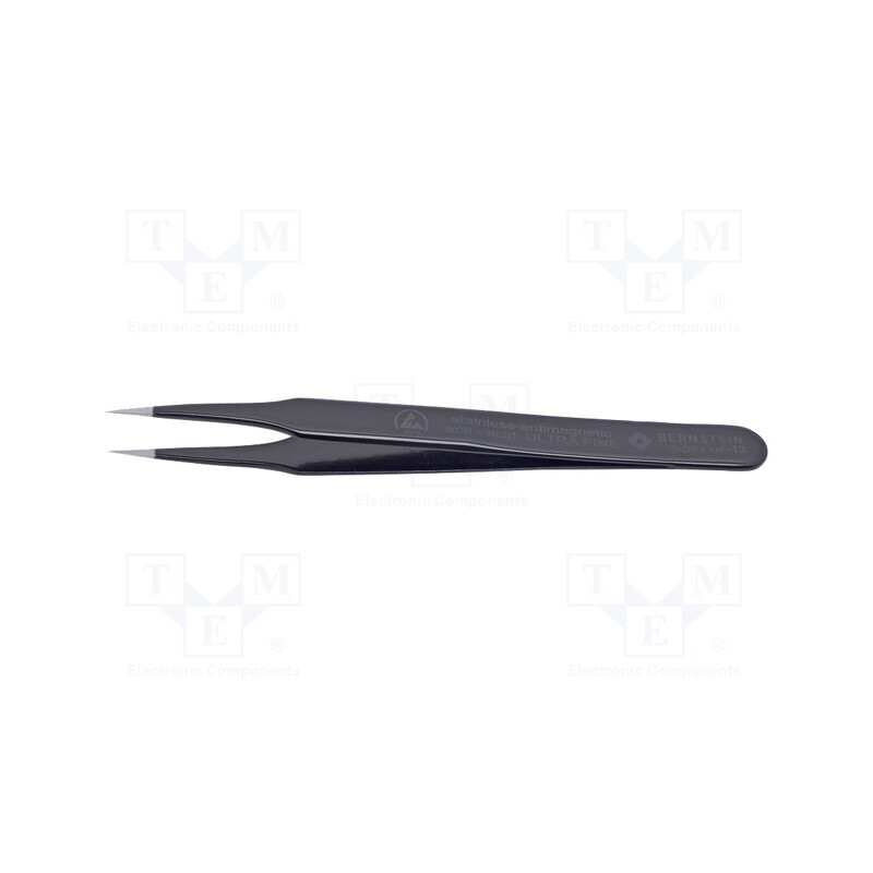 1 pcs x BERNSTEIN - 5-051-UF-13 - Tweezers, Blade tip shape: sharp, Tweezers len: 110mm, ESD