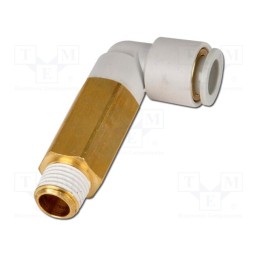 1 pcs x SMC-KQ2W06-02AS - Push-in fitting, threaded,angled 90°, -1÷10bar, Thread: R 1/4'