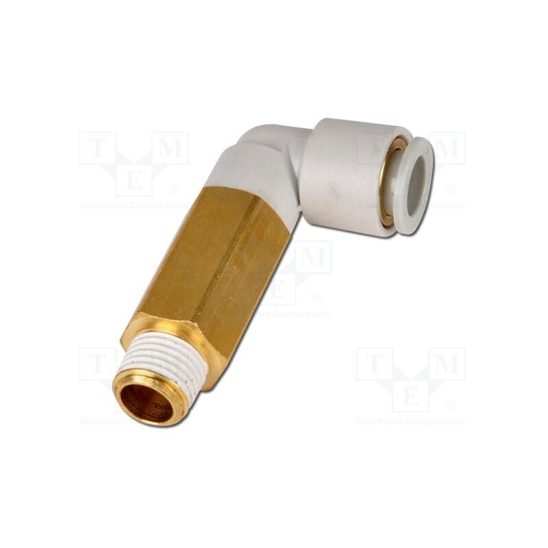 1 pcs x SMC-KQ2W06-02AS - Push-in fitting, threaded,angled 90°, -1÷10bar, Thread: R 1/4'