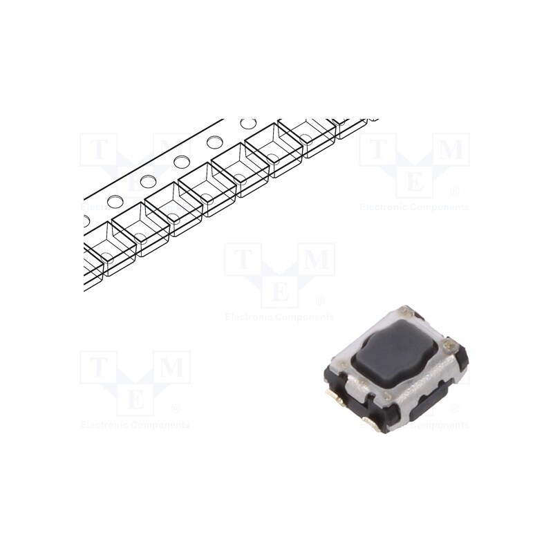 2 pcs x PANASONIC - EVPAA802Q - Microswitch TACT, SPST, Pos: 2, SMT, none, 5N, 2.9x3.5x1.4mm, 1.7mm