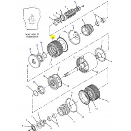 Transmission clutch spacer for cat backhoe loader