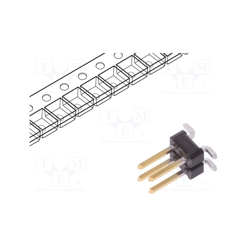 2 pcs x Amphenol Communications Solutions - 95278-801A04LF - Pin header, pin strips, BERGSTIK, male, PIN: 4, vertical, 2.54mm