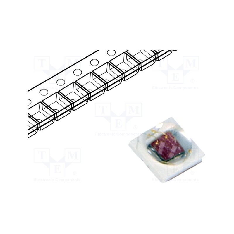 1 pcs x ProLight Opto - PK2N-4LME-HSDLA - Power LED, crimson, 140°, 700mA, λd: 650÷670nm, Pmax: 4W, 3535, SMD