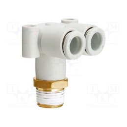 1 pcs x SMC-KQ2LU06-02AS - Push-in fitting, threaded,angled 90°, -1÷10bar, polypropylene