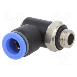 1 pcs x PNEUMAT-170.018-8 - Push-in fitting, angled, -0.95÷15bar, nickel plated brass,PBT