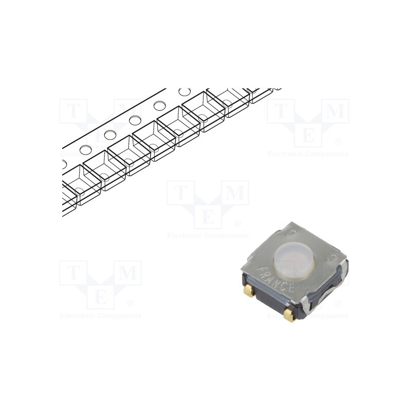 2 pcs x C&K - KSC223J LFG - Microswitch TACT, SPST-NO, Pos: 2, 0.05A/32VDC, SMT, none, 3.5mm