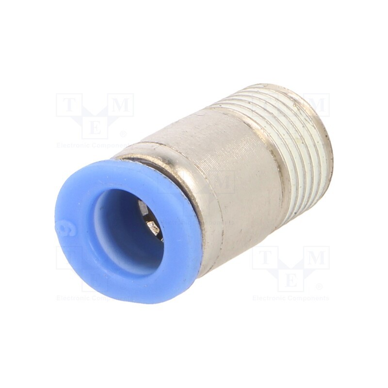 1 pcs x PNEUMAT-POCR-186 - Push-in fitting, straight, -0.95÷10bar, nickel plated brass