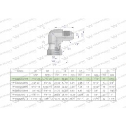 Hydraulic elbow inch AB 7 16 UNF Warynski