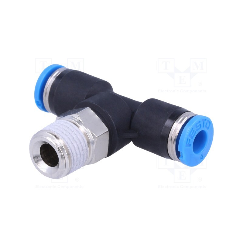 1 pcs x FESTO-153106 - Push-in fitting, straight,T-tap splitter, -0.95÷6bar, PBT, QS