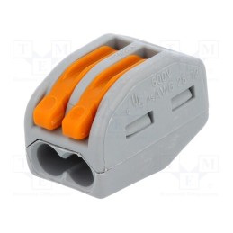 2 pcs x WAGO - 222-412 - Quick splice, 222, spring clamp, 0.08÷2.5mm2, 400V, 32A, for cable