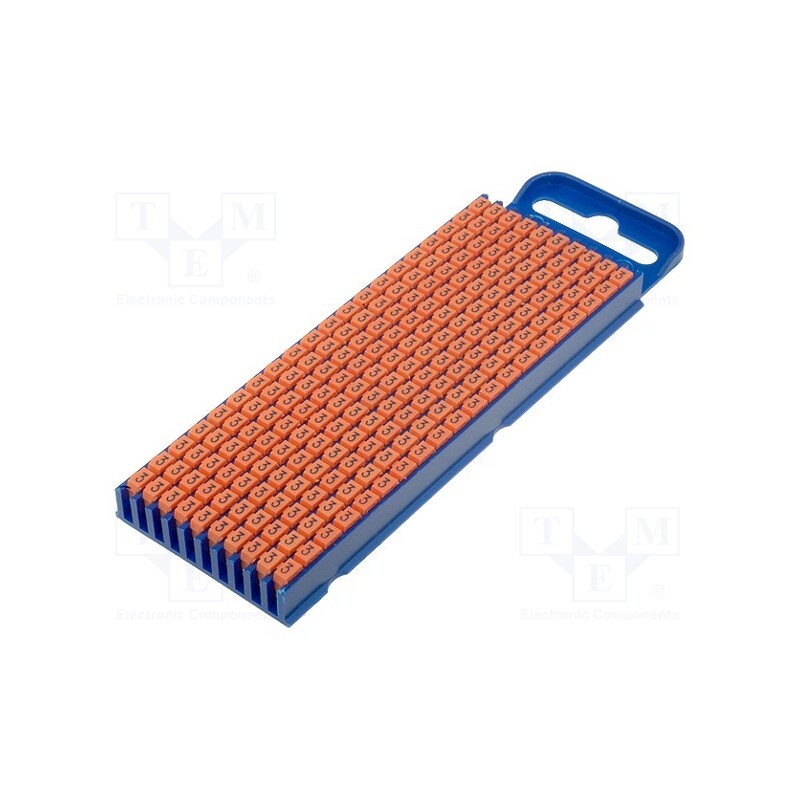 200 pcs x HELLERMANNTYTON - 561-02633 - Markers, Marking: 3, 2.8÷3.8mm, polyamide, orange, -40÷85°C, WIC
