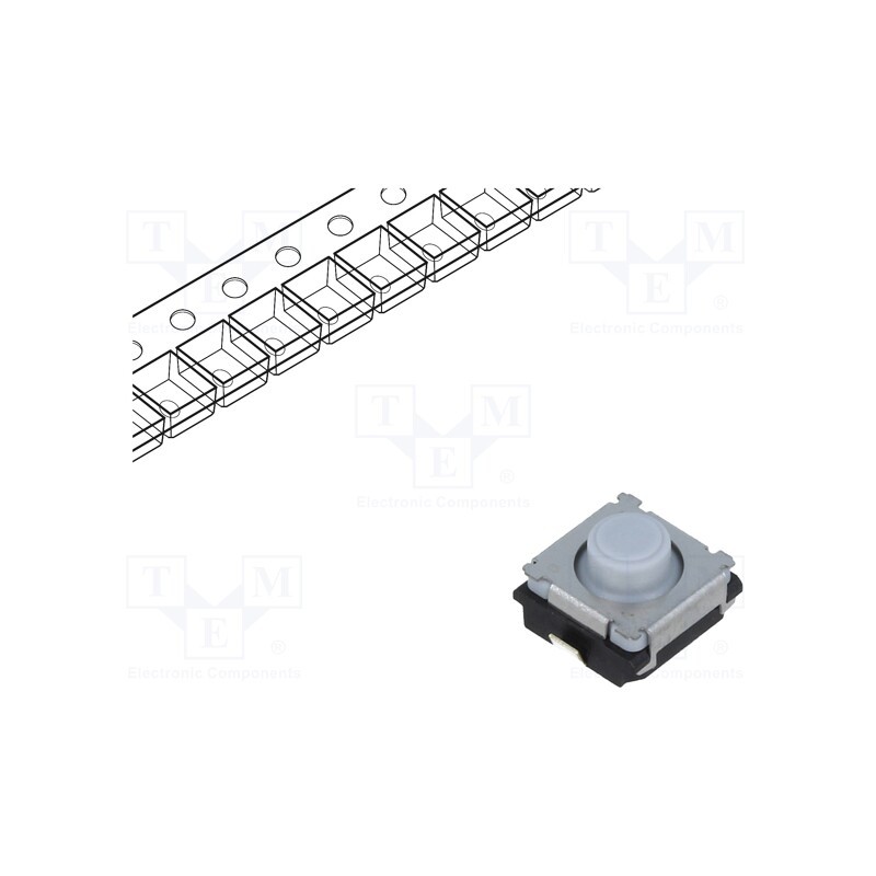 1 pcs x PANASONIC - EVPBD6C1A000 - Microswitch TACT, SPST, Pos: 2, 0.02A/15VDC, SMT, none, 3.5N, 4mm