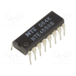 1 pcs x NTE Electronics - NTE4558B - IC: digital, BCD to 7-segment,decoder, Ch: 1, IN: 4, CMOS, THT, DIP16