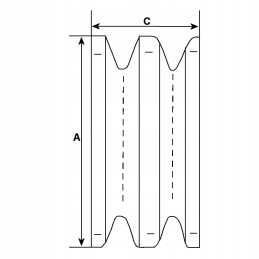 Wedge pulley for Ursus tractor with 2 belts