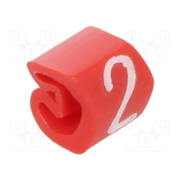 200 pcs x WEIDMu00dcLLER - CLI C 02-3 RT/SW 2 MP - Markers, Marking: 2, 1.3÷3mm, PVC, red, -30÷80°C, leaded, CLI C