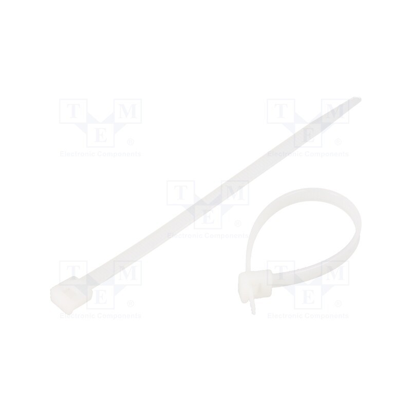 200 pcs x HELLERMANNTYTON - 111-60219 - Cable tie, L: 120mm, W: 4.8mm, polyamide, 135N, natural, Ømax: 28mm