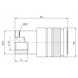 Skpf12c08n hydraulic quick coupler m20 x 1 75