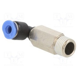 1 pcs x PNEUMAT-PLLR-184 - Push-in fitting, angled, -0.95÷10bar, Thread: R 1/8', 0÷60°C