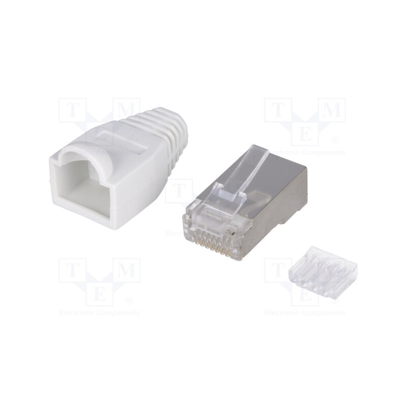 2 pcs x LOGILINK - MP0022W - Plug, RJ45, PIN: 8, Cat: 6, shielded,with protection, Layout: 8p8c