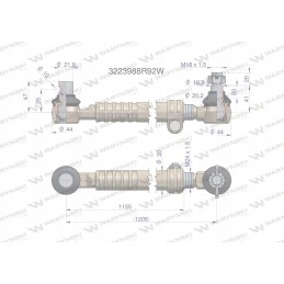 Steering rack 3223988r92w motogeneric