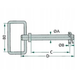 Lower link tool hanger pin 190mm