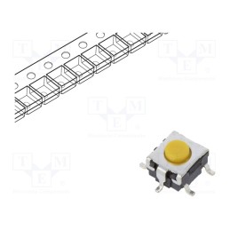1 pcs x OMRON OCB - B3S1102P - Microswitch TACT, SPST-NO, Pos: 2, 0.05A/24VDC, SMT, none, 2.26N