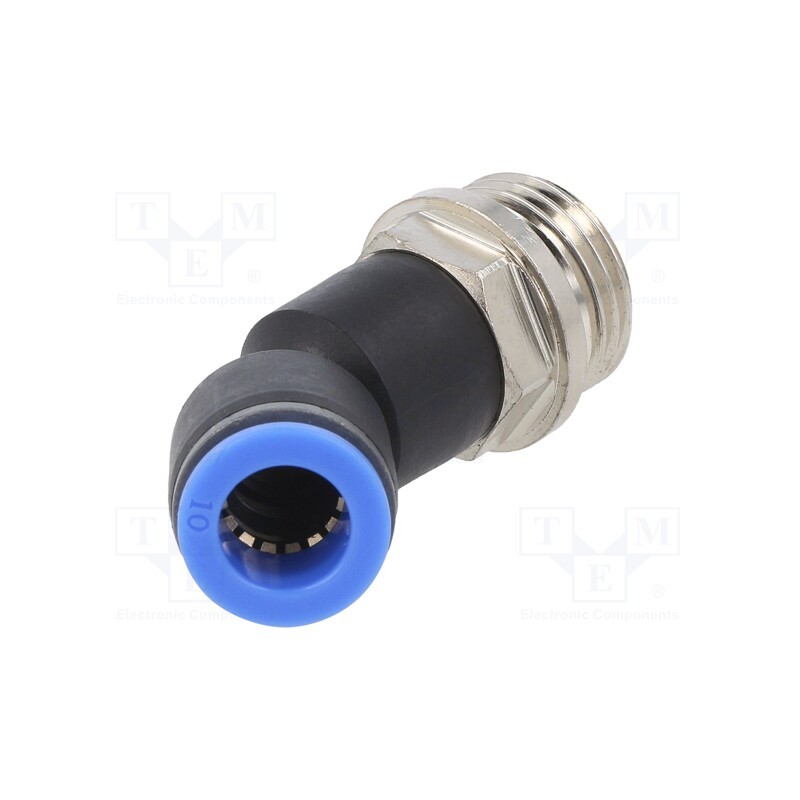 1 pcs x PNEUMAT-167.012-10 - Push-in fitting, angled 45°, -0.95÷15bar, Thread: G 1/2', 0÷60°C
