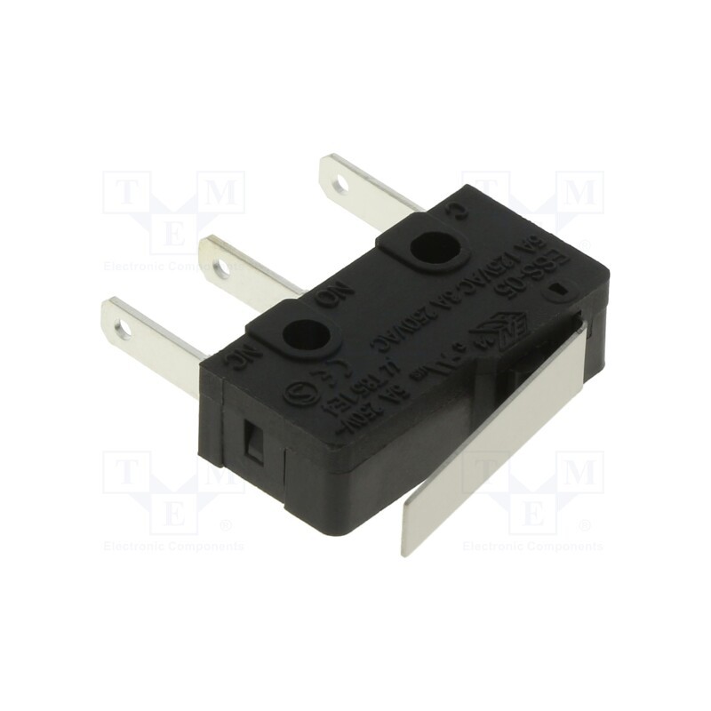 1 pcs x ECE - ESS0511310 - Microswitch SNAP ACTION, 3A/250VAC, with lever, SPDT, ON-(ON)