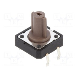 3 pcs x C&K - PTS125SM12-2 LFS - Microswitch TACT, SPST-NO, Pos: 2, 0.05A/12VDC, THT, 1.8N, 12mm