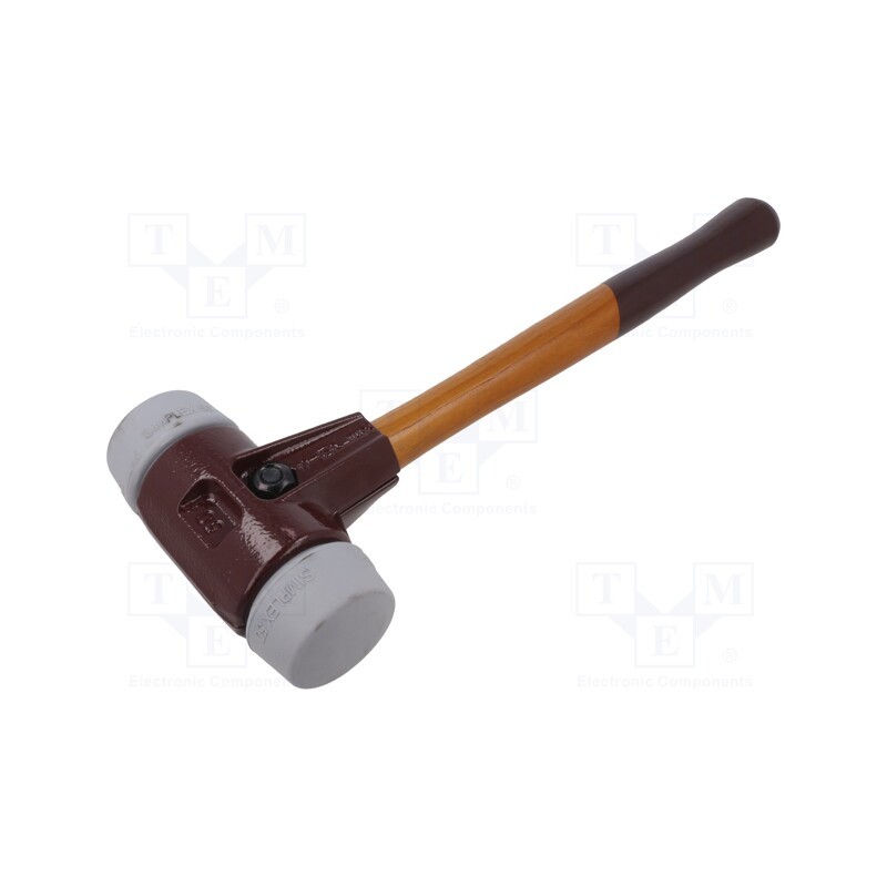 1 pcs x HALDER - 3003.03 - Hammer, 295mm, W: 90mm, 335g, 30mm, round, elastomer, wood, SIMPLEX