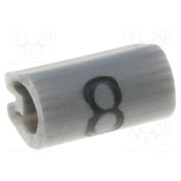 200 pcs x TE Connectivity - 5801808 - Markers, Marking: 8, 1.5÷2mm, PVC, grey, -45÷70°C, leaded