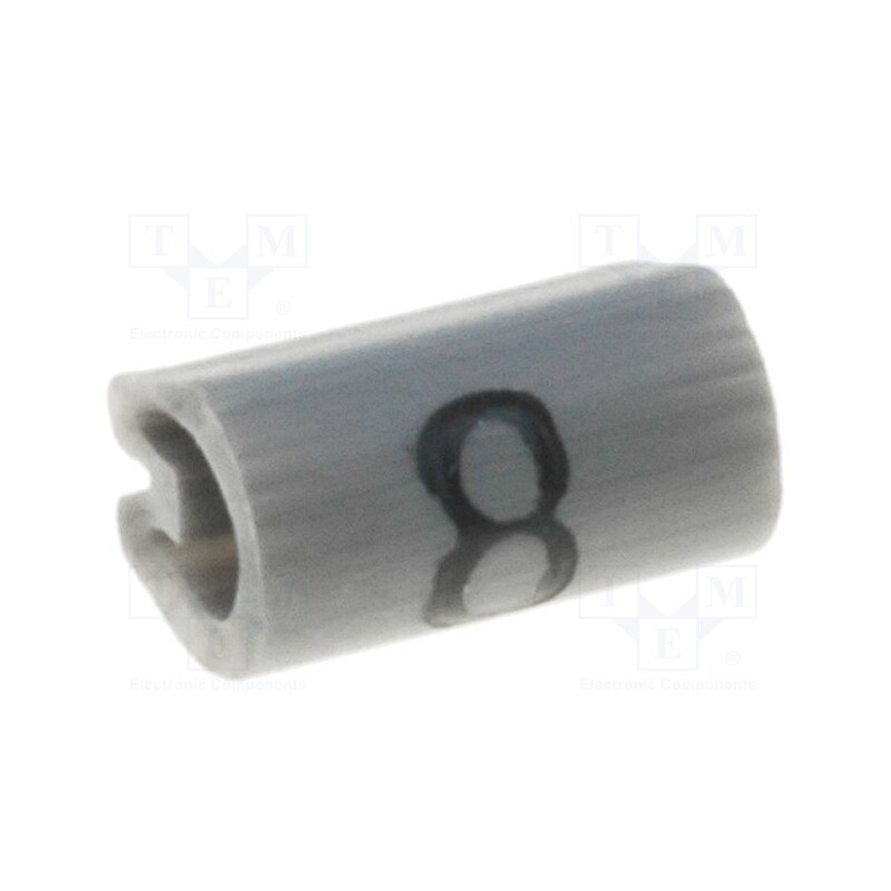 200 pcs x TE Connectivity - 5801808 - Markers, Marking: 8, 1.5÷2mm, PVC, grey, -45÷70°C, leaded