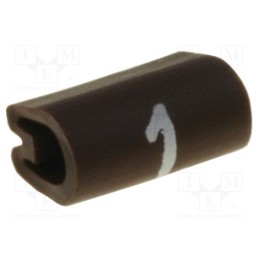 200 pcs x TE Connectivity - 5801101 - Markers, Marking: 1, 1.5÷2mm, PVC, brown, -45÷70°C, leaded