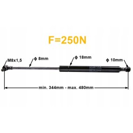Gas spring shock absorber l344 250n universal