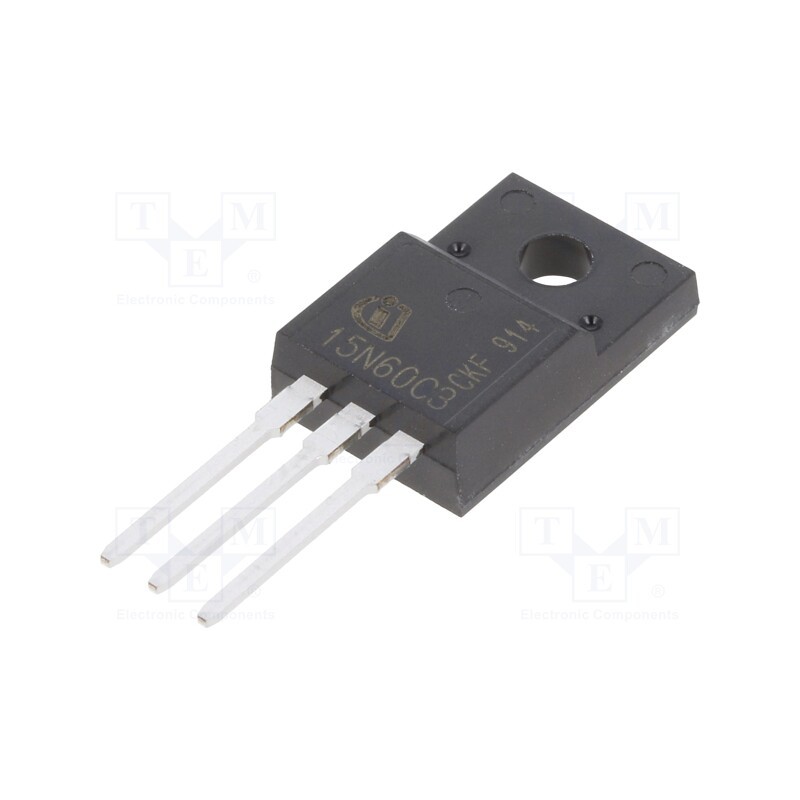 1 pcs x INFINEON TECHNOLOGIES - SPA15N60C3XKSA1 - Transistor: N-MOSFET, unipolar, 650V, 9.4A, Idm: 45A, 34W